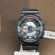 Casio G-Shock GA-110-1A Black Resin Red Analog Digital Quartz Men's Sport Watch