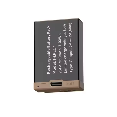 Travel Camera Battery 950mAh USB C Port Charging LPE17 for 750D R8 R10