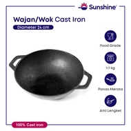 Cast Iron Frying Pan 24cm/Wok Pan/Frying Pan
