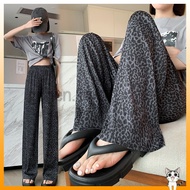 Ice Silk Baggy Flowy Pants Women Tie Dye Straight Cut Wide Leg Loose Casual High Waist Slack Pants W