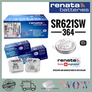 Renata 364 SR621SW Silver 1.55V Battery SWISS MADE (100% Genuine)