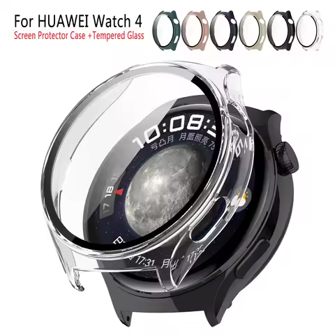 PC Protective Case + Tempered Glass For HUAWEI Watch 4 Full Cover Shell Smart Watch Accessories For