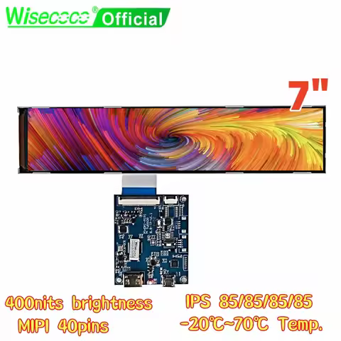 Wisecoco 7 inch Stretch Bar Display TFT LCD 280x1424 IPS Screen Long Strip 600x1424 Mipi Control Boa