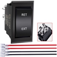 mankk 4 Pin DPDT Momentary RV Jack Switch DC12V Reverse Polarity Rocker Switch 20A (ON)-Off-(ON) Mot