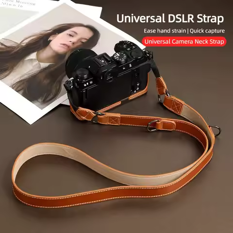 Glossy Ultra Soft Fiber Leather Camera Strap For Sony A7M4 A7R5 A7S3 A9II ZV-E10 Nikon Z7II Zfc Z50I