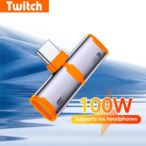 PD100W Type C Adapter Fast Charging USB C To Type C/Lightning Headphone Audio Converter For iPhone 1