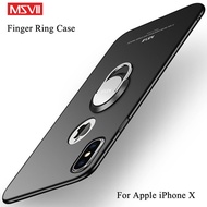 For iPhone X Case  MSVII Finger Ring Ultra Thin Frosted Case For iPhone 10 Case Metal Car Magnetic H