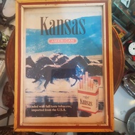 Poster iklan rokok jadul Kansas plus frame