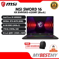 MSI Sword 16 HX B14VGKG-620MY AI Gaming Laptop (i9-14900HX/16GB/1TB SSD/RTX 4070 8GB/16" QHD+ 240Hz/