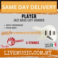 Fender Player Jazz Bass Left-Handed Guitar, Maple Fretboard - Polar White