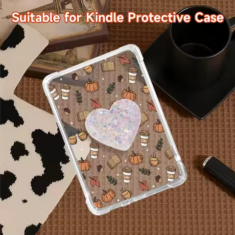 Clear soft TPU case with print,for Kindle 10/11/12th,Paperwhite 5,Kobo Clara Colour/BW,Libra Colour(