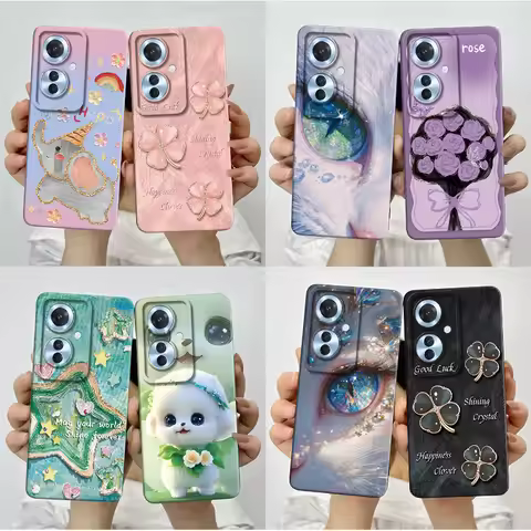 For Oppo Reno11 F 5G Case Pretty Butterfly Flower Smooth Liquid Silicone Phone Cover For Oppo Reno11