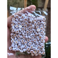 RM2.00/200 pieces : ABC-WG - Bead - Abjad - Huruf - 4 mm x 7 mm