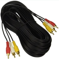 3-head lotus AV signal cable (AV 3 to 3) length 10 - AV 3 to 3 connection cable - AV 3-3 cable - RCA