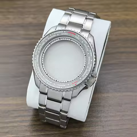 Customized 42mm Silver NH35 Case SKX007 SRPD Watch Case Flat Sapphire Glass Fit 7S26 4R NH35 NH36 Mo