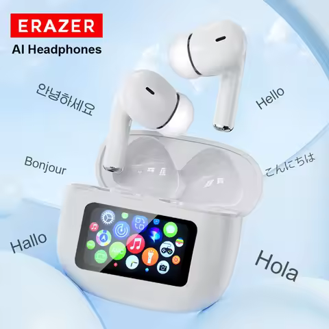 ERAZER AI Translation Airs Pro TWS Wireless Bluetooth Earphones Touch Screen Control Headphones HiFi