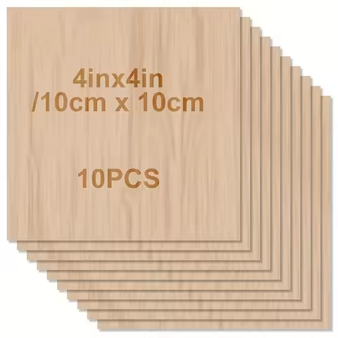 10/20/40pcs Balsa Wood Plank Plywood 100 x 100 x 2mm Plywood Board, Balsa Basswood Craft Plywood, La