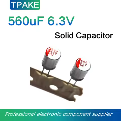 5pcs 560uF 6.3V 560MFD 6.3WV 6.3*8mm Aluminum Solid Capacitor Radial