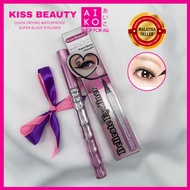 (AIKO)KISS BEAUTY TAHAN LAMA QUICK DRYING WATERPROOF SUPER BLACK DELICATE EYELINER 1ML