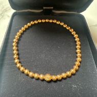 Chrome Hearts克罗心 22K金2mm全金手串 满金珠十字花球金珠手串