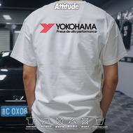 【Readystock】Attitude YOKOHAMA Yokohama tires YOKOHAMA Japan JDM modified car print 100% cotton men's