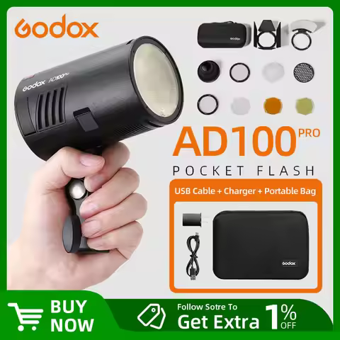 Godox AD100Pro 100Ws TTL 2.4G HSS 1/8000s Pocket Flash Light with 7.2V/2600mAh Lithium Battery 360 F