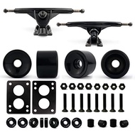 VJ Skateboard Longboard Truck and Wheel, 70mm Long Board Wheels w 7inch 180mm Skateboard Trucks Long