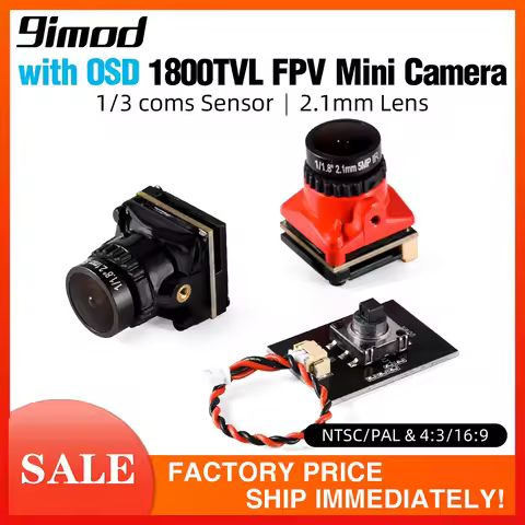 9IMOD FPV Camera 1800TVL 5MP 2.1mm 1/3 coms Sensor 5V-40V NTSC/PAL with OSD Internal for RC FPV Raci