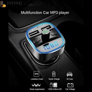 T25 Car Bluetooth-compatible 5.0 FM Transmitter MP3 Player Fast Charging USB Cha [infinij.sg]