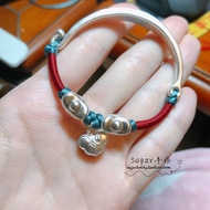 Sterling Silver 999 Bracelet Bracelet 3D Hard Silver 999 Longevity Lock Ingot Half Bracelet Female G