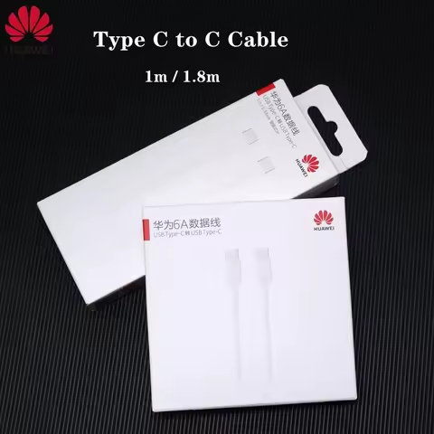 Original 1.8m 1m Huawei Matebook USB Type-C to Type-C High-Speed Data Cable 6A Cable for Huawei Phon