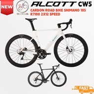 ALCOTT CW5 Carbon T800 2x12 Speed / Hydraulic Disc / Carbon Wheelset 700C / Lightweight 8.6kg Road B