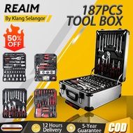 REAIM Tool Box Set 187PCS / 85PCS Socket Wrench Ratchet Spanner Home Car Repair Kotak Alat Sepana So