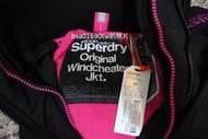 美國百分百【全新真品】Superdry 極度乾燥 風衣 連帽 外套 防風 夾克 刷毛 炭黑 粉紅 女 R  幫我妹賣的，