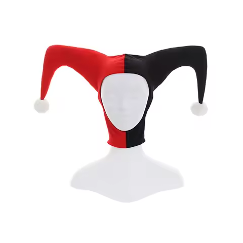 Harley Cosplay Quinn Hat Red Black Hat Harley Cosplay Halloween Party Cosplay Accessories Prop Unise