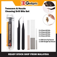Tweezers & Nozzle Cleaning Drill Bits Set for 3D Printer Creality Ender Ender3 CR10S Pro FlashForge 