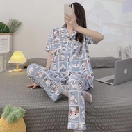 Korean High Quality Cotton Cinnamoroll Short Sleeve Pajama Set Sleepwear For Women Pantulog