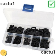 CACTU 350pcs Nylon Flat Washer Hardware Gasket Black M2 M2.5 M3 M4 M5 M6 M8