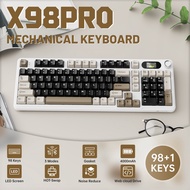 Attack Shark X98 Pro Gaming Mechanical Keyboard Tri-Mode Bluetooth Wired 98 Keys TFT Screen CNC Knob