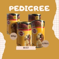 PEDIGREE CAN DOG FOOD ~ PEDIGREE CANNED DOG FOOD ~ 400GRAM, 1.15KG ~ BEEF FLAVOR