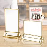 A4/ A6 Stand Menu Stand Brochure Holder Brochure Acrylic Sign Holder For Cafe Or Restaurant