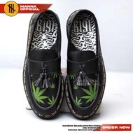 Docmart Men's Casual Black Rasta Leaf Loafers Gnj Loafer Men Loafer Shoes Men Loafer Kasut Loafer Le