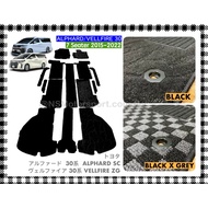 Toyota Alphard SC/Vellfire ZG 7 seater Full Carpet Floor Mat OEM Design Black Soft Carpet ANH30 AGH30 2015~2022