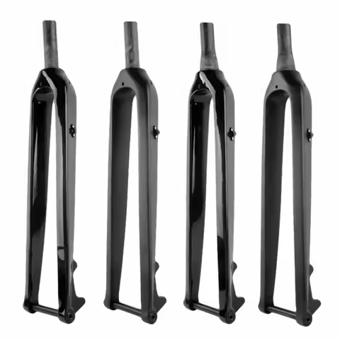 Bike Fork Carbon Fiber Rigid Fork MTB Bike Mountain Bicycle Front Forks 26er 27.5er 29er Thru Axle 1