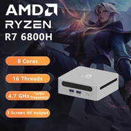 GenMachine Ryzen Ren6000 Pro 6800H 6800U 7840U 7840U ES MINI PC Windows 11 3.2Ghz LPDDR5 6400Mhz M.2