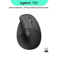 Logitech Lift Vertical Ergonomic Mouse, Wireless, Bluetooth or Logi Bolt USB receiver, Quiet clicks,