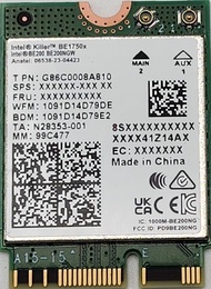 Killer BE200 1750x & BT 5.4 Wi-Fi 7 Card with M.2. pcie Key E Interface for Intel Processors Single
