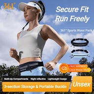 361 Degrees Running Waist Pack Triple Zipper Bounce Reflective Strip Sports Hiking Travel 622537244