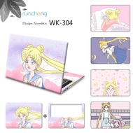 2PCS Sailor Moon Anime Notebook Sticker Notebook Skin PVC Computer Decal Laptop Sticker Waterproof Scratch Resistant Suitable for ASUS, Acer, Lenovo, HP, Dell