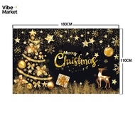 150x100cm Merry Christmas Banner - Polyester Jingle Bell Backdrop สำหรับการตกแต่งบ้าน 2025